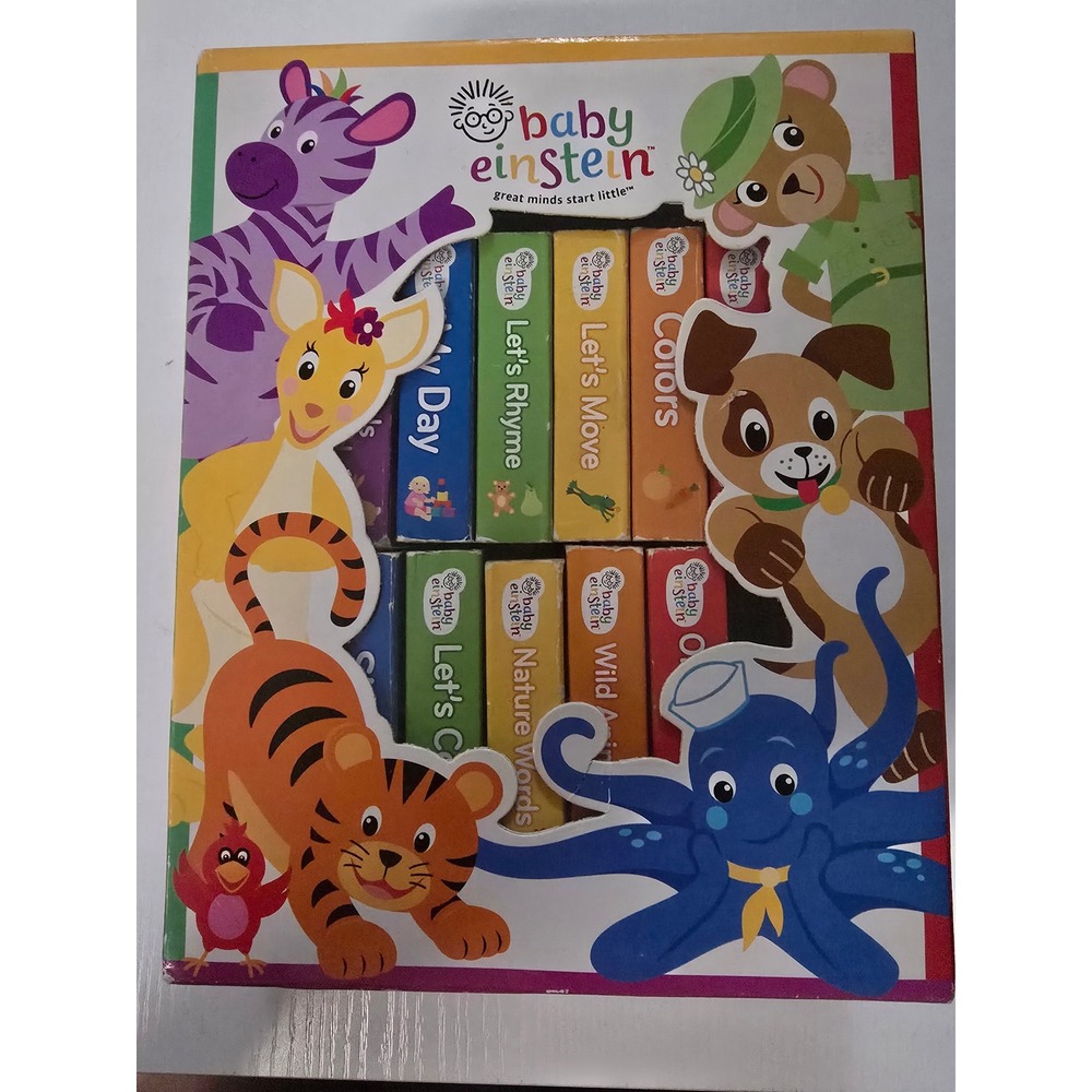Baby Einstein My First Library 12 Board Book Block Set Early Learning Colors ABC